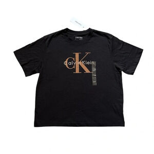 NWT Calvin Klein Logo Graphic T-Shirt Black‎ Size M